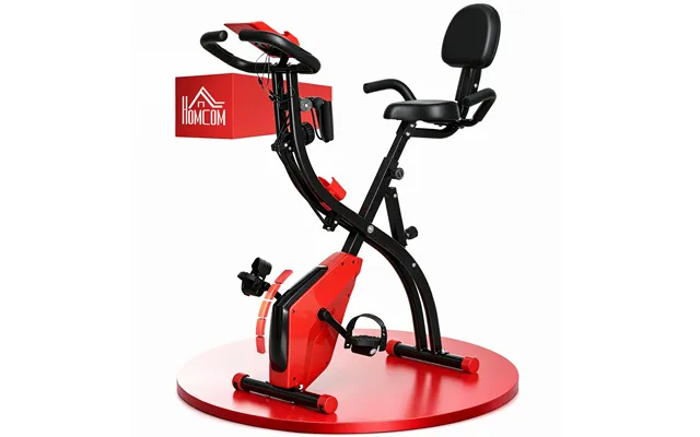 Homcom 2-in-1 Upright Exercise Recumbent Bike Adjustable Resistance Stationary Fitness Home Gym Foldable W Armrests Lcd 
