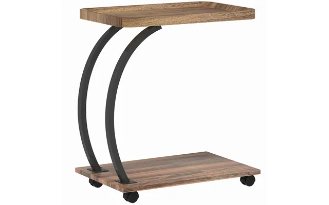 Homcom 2-tier Mobile C-shaped Side Table - Brown