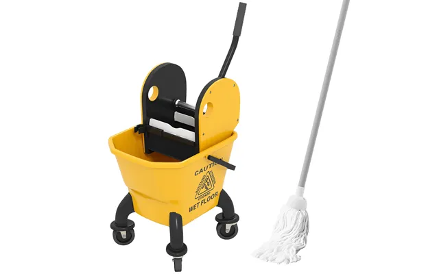 Homcom 26 Litre Mop Bucket, With Wringer And Mop - Yellow product image