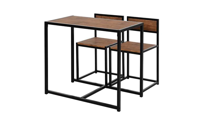 Homcom 3 Pcs Dining Table And Chairs Set W Industrial Design - Steel Frame