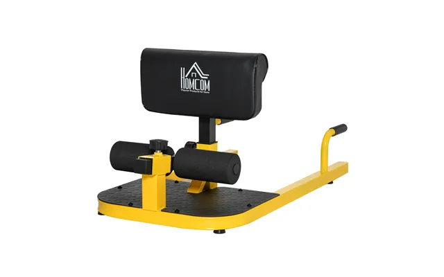 Homcom 3-in-1 Padded Push Up Sit Up Deep Sissy Squat Machine Home Gym Work Out Leg Fitness Equipment - Yellow