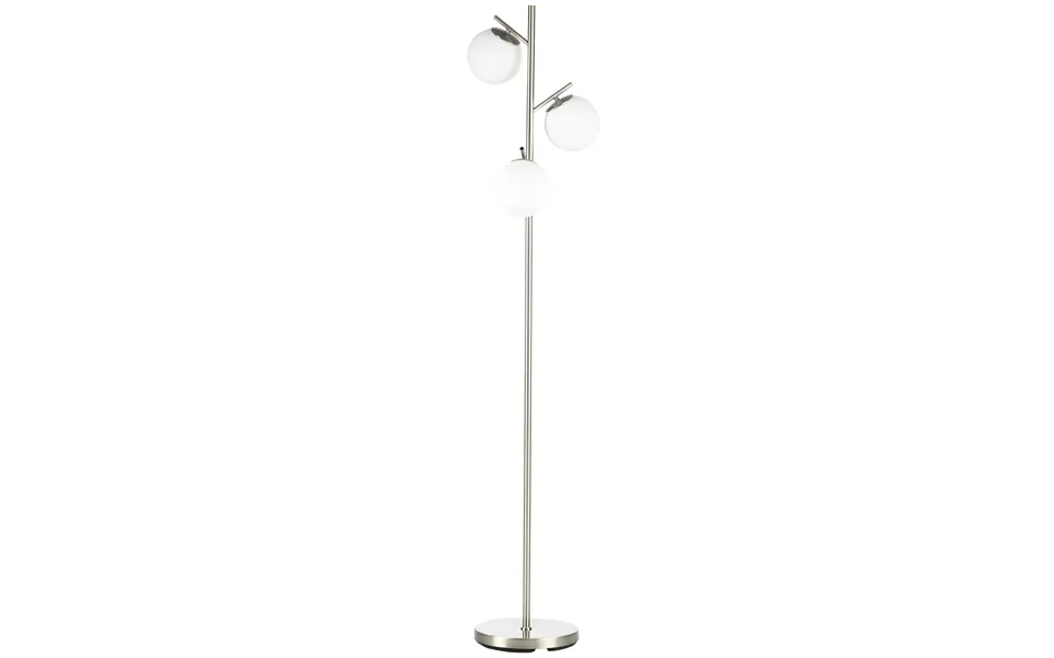 Homcom 3-light Tree Floor Lamps For Living Room - Modern Standing Lamp For Bedroom With Globe Lampshade