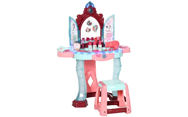 Homcom 31 Piece Children's Dressing Table Set With Enchanted Princess Mirror - Musical And Light-up Beauty Kit product image