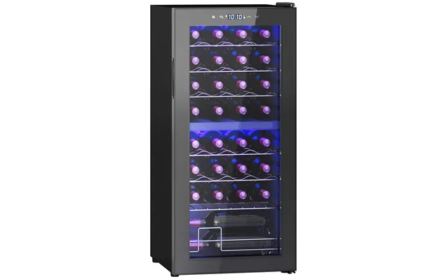 Homcom 32 Bottle Dual Zone 5-18 Wine Fridge - Black