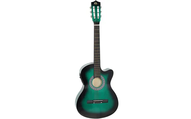 Homcom 38 Inch Acoustic Electric Guitar, Beginner Junior Adult Guitar Gloss Finish With Carrying Case - Dark Green