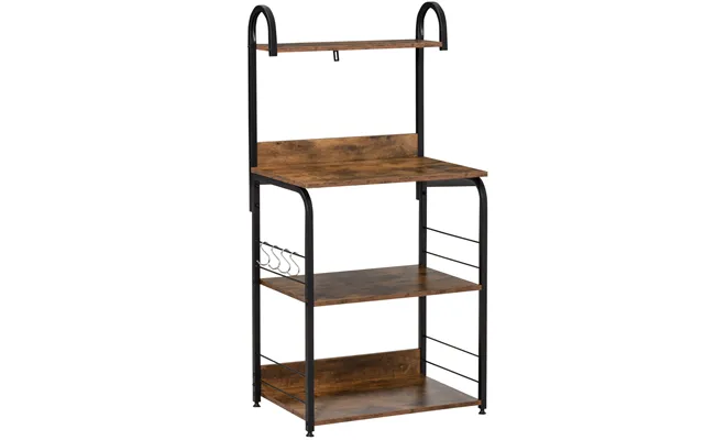Homcom 4-tier Baker's Rack - Microwave Stand With 4 Hooks