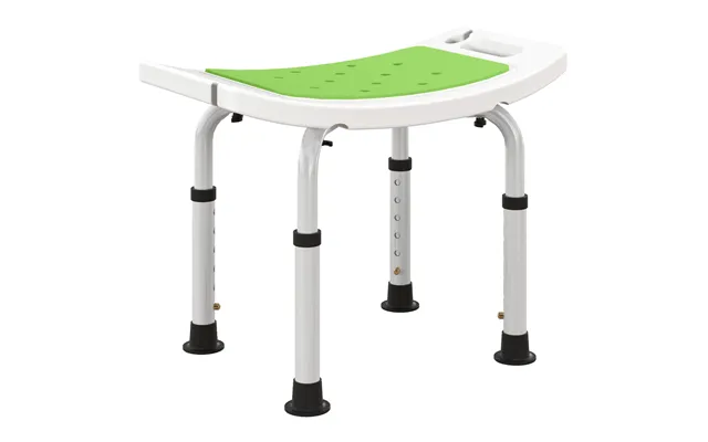 Homcom 6-level Height Adjustable Aluminium Bath Stool With Non-slip Design - Padded Seat Drainage Holes product image