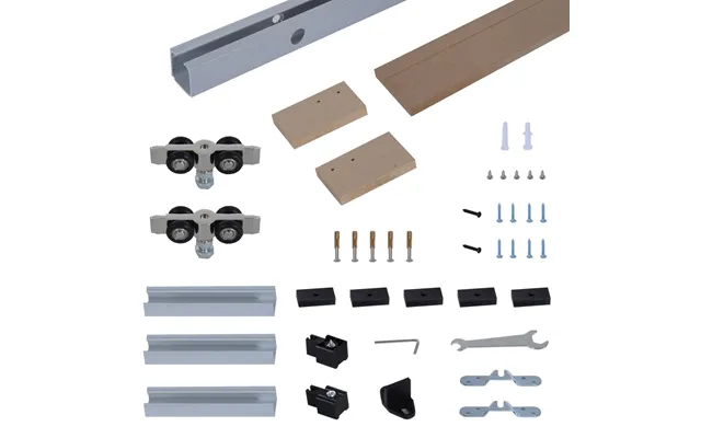 Homcom 6.5ft 2000mm Modern Sliding Barn Door Closet Hardware Track Kit Track System Unit For Single Wooden Door