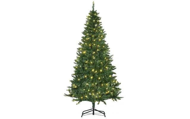 Homcom 6ft Prelit Christmas Tree Artificial Tree Warm White Led Light Holiday Home Xmas Decoration - Green Aosom Uk