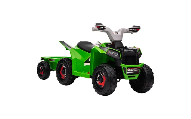 Homcom 6v Quad Bike With Back Trailer - Wear-resistant Wheels