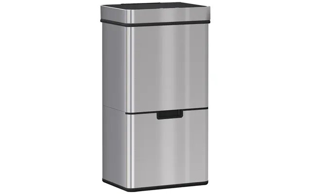 Homcom 72l Recycling Sensor Bin - Stainless Steel 3 Compartments For Both Wet Or Dry Waste With Removable Lid Kitchen Ho product image