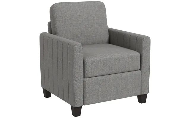 Homcom Armchair - Channel Tufted Modern Fabric Accent Chair