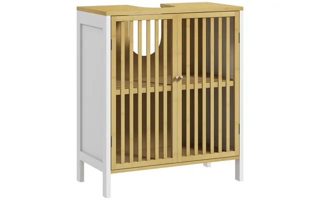 Homcom Bamboo-blend Retro Cut-out Under Sink Cabinet