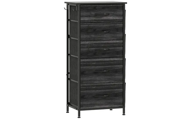 Homcom Chest Of Five Fabric Drawers - Black