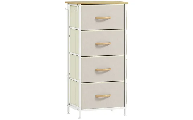 Homcom Chest Of Four Fabric Drawers - Beige