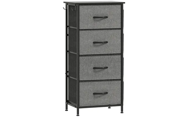 Homcom Chest Of Four Fabric Drawers - Charcoal Grey