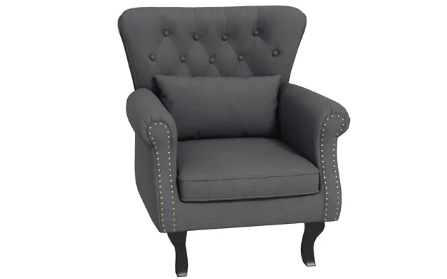 Homcom Chesterfield-style Accent Chair - Tufted Wingback Armchair With Pillow