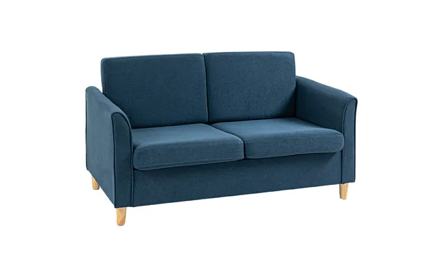 Homcom Compact Loveseat Sofa - Modern 2 Seater Sofa For Living Room With Wood Legs And Armrests