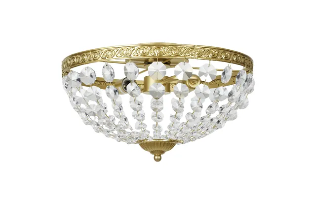 Homcom Crystal Chandelier Ceiling Light With 168 Octagonal Beads - Vintage 2-light Flush Mount Ceiling Light For Living 