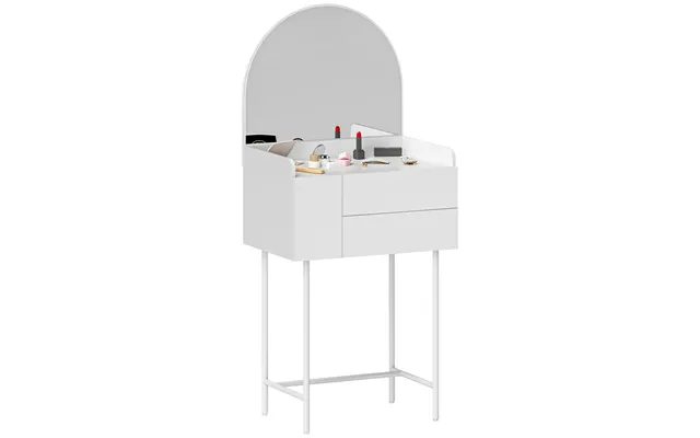 Homcom Dressing Table With Arched Mirror And 3 Drawers - White