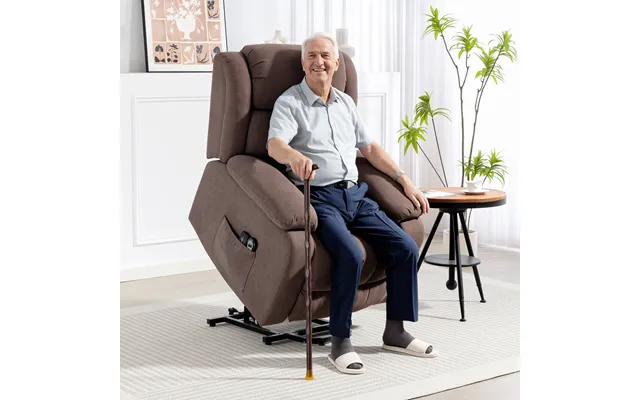 Homcom Eight-point Massage Electric Lift Recliner Chair For Elderly - Power Rise & Recline Armchair With Remote