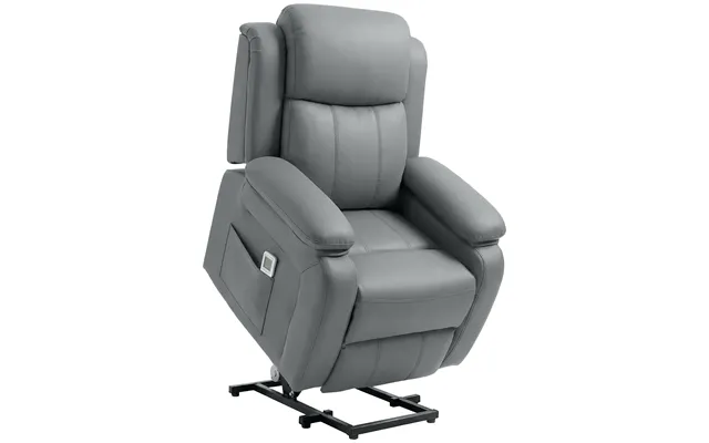 Homcom Electric Power Lift Recliner Chair Vibration Massage Reclining Chair With Remote Control And Side Pocket - Grey