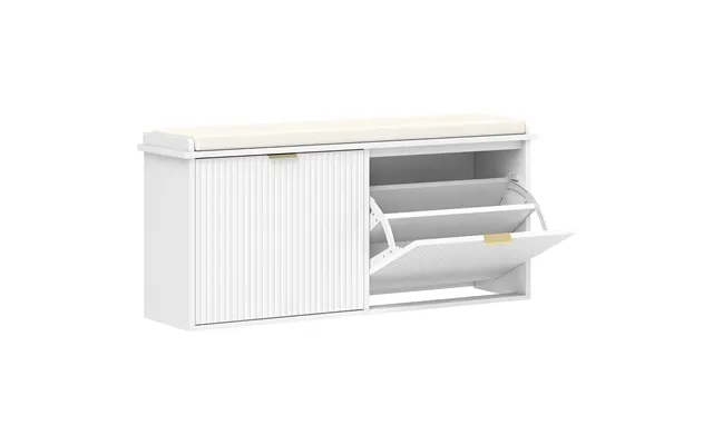 Homcom Elegant Ten Shoe Bench, With Top Seat - White