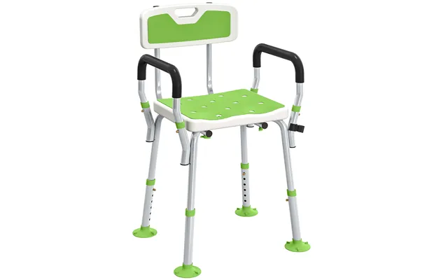 Homcom Eva Padded Shower Chair For The Elderly And Disabled - Height Adjustable Shower Stool With Back And Arms product image