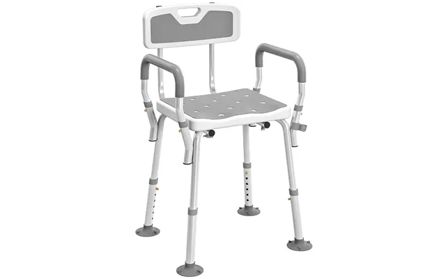 Homcom Eva Padded Shower Chair For The Elderly And Disabled - Height Adjustable Shower Stool With Back And Arms product image