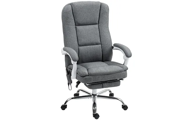 Homcom Executive Office Chair With 8-point Massage And Heat - Fabric Computer Desk Chair With Reclining Backrest