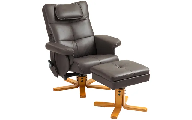 Homcom Faux Leather Massage Recliner Chair, With Storage Ottoman - Brown Aosom Uk