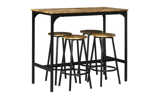 Homcom Five-piece Industrial-style Bar Table Set - Brown Black Aosom Uk