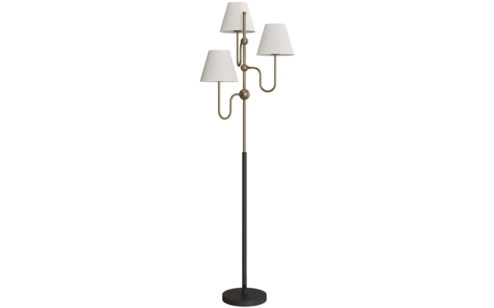 Homcom Floor Lamp - 165 Cm Tall Standing Lamp With 3 Light And Foot Switch For Living Room