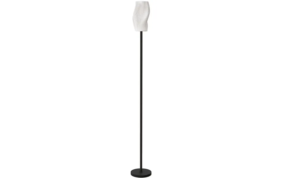 Homcom Floor Lamp For Living Room - 3d Printed Modern Standing Lamp With Flowing Curved Shade & Foot Switch