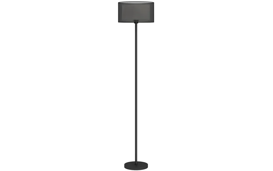 Homcom Floor Lamp For Living Room - Modern Standing Lamp With Double Layer Shade & Foot Switch