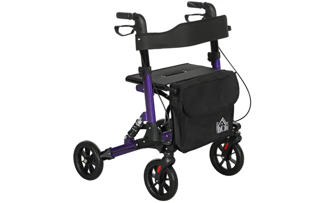Homcom Folding Rollator Walker With Seat - Backrest