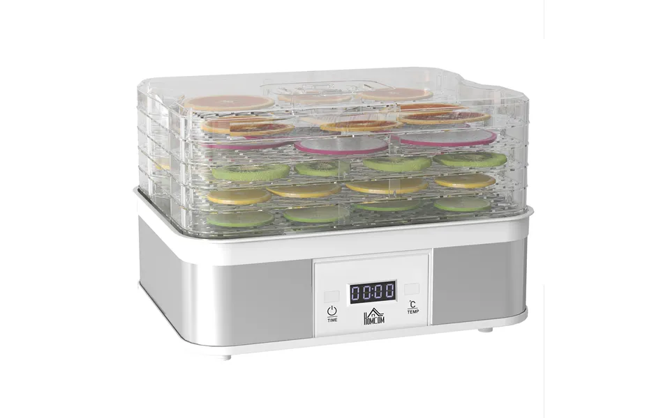Homcom Food Dehydrator 5 Tier Dehydrator Machine - 245w Stainless Steel Food Dryer Machine W Adjustable Temperature