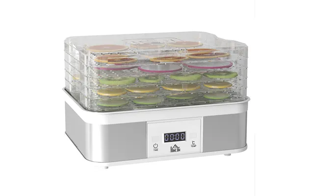 Homcom Food Dehydrator 5 Tier Dehydrator Machine - 245w Stainless Steel Food Dryer Machine W Adjustable Temperature