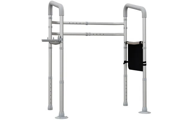 Homcom Free Standing Toilet Frame - Height & Width Adjustable Toilet Safety Frame W Arms
