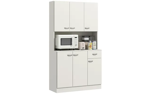 Homcom Freestanding Kitchen Pantry Storage Cabinet - White Aosom Uk