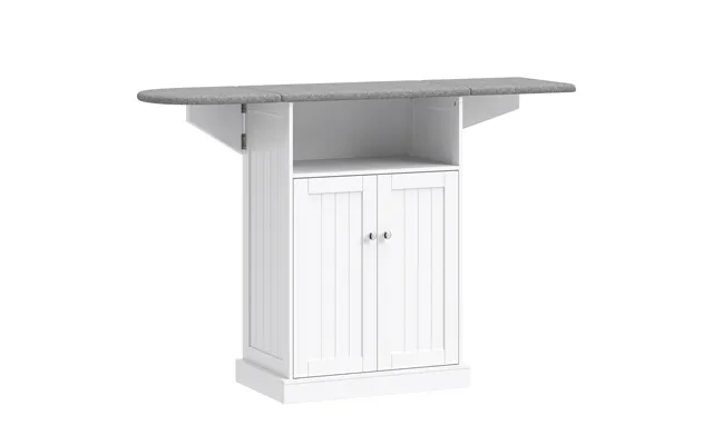 Homcom Ironing Cabinet On Casters - Ironing Table With Foldable Ironing Board
