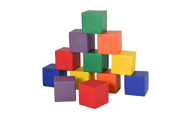 Homcom Kids 12-piece Pu Soft Stacking Blocks Multi-colour Aosom Uk