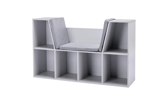 Homcom Kids Storage Cabinet, Organiser Display Shelf W Six Compartments For Toys, Clothes, Books - Grey