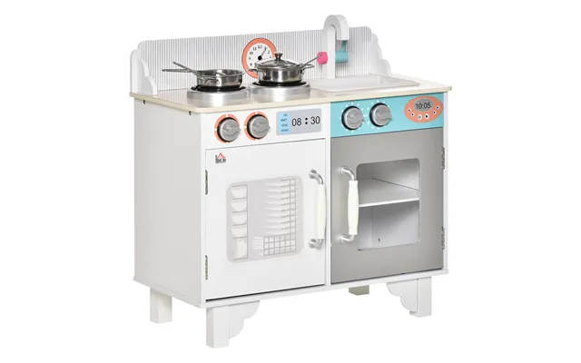 Homcom Kids Wooden Toy Kitchen Play Cooking Set Pretend Role Playset - With Sink Faucet product image