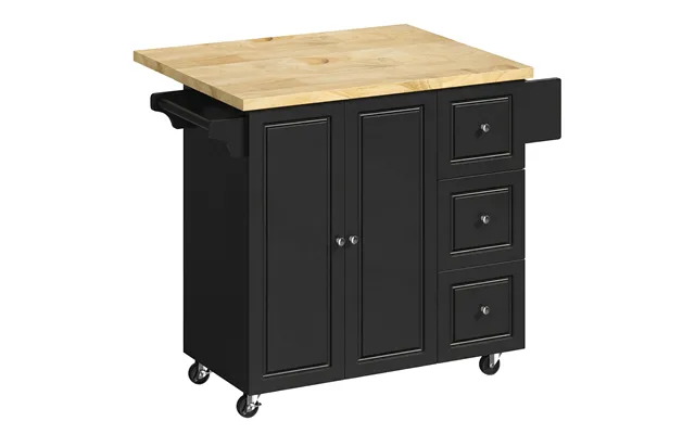 Homcom Kitchen Island On Wheels - Rolling Kitchen Storage Trolley With Drop Leaf
