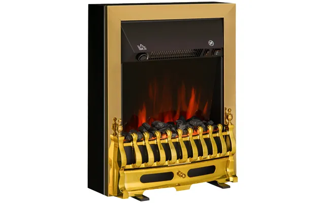 Homcom Led Flame Electric Fire Place-golden