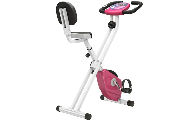 Homcom Magnetic Resistance Exercise Bike Foldable W Lcd Monitor Adjustable Seat Heart Rate Monitors Foot Pads Home Offic