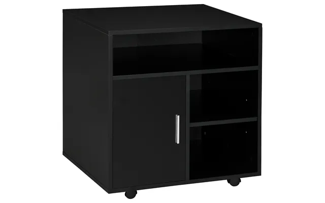 Homcom Mobile Printer Stand With Multiple Storage - Office Desk Side Unit On Wheels