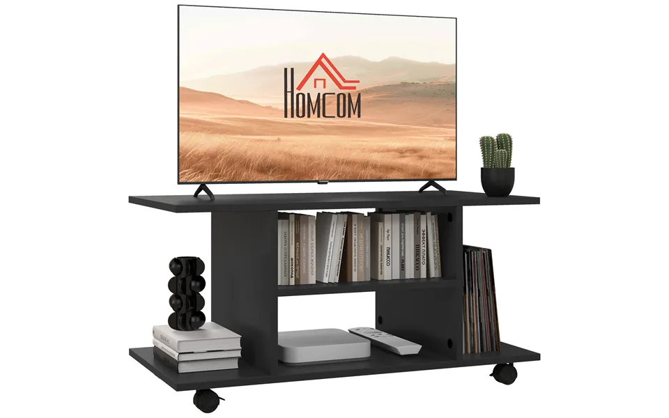 Homcom Modern Tv Stand With Storage Shelves - Sleek Design For Living Rooms
