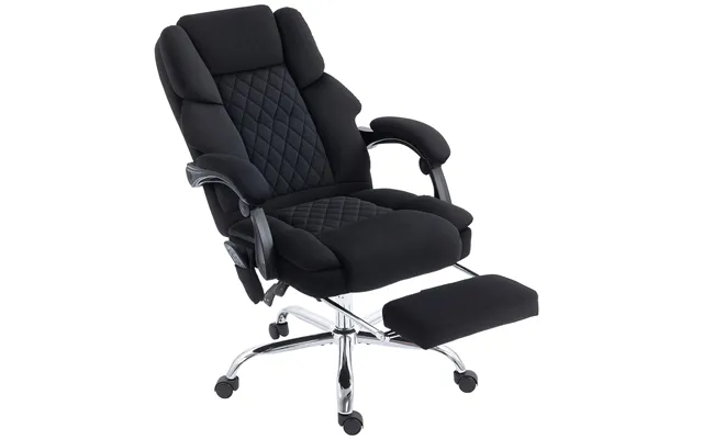 Homcom Office Chair With 6-point Vibration Massage And Heat - Fabric Desk Chair With Footrest